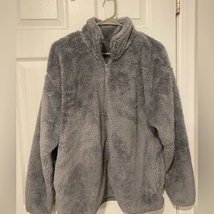 Grey fuzzy sweatshirt brand new